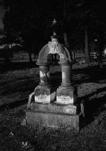 Jones' grave site head stone for his two sons