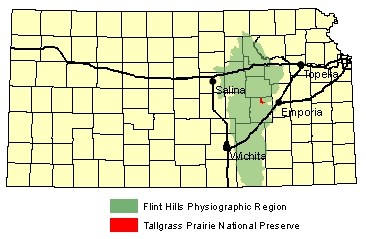 Flint Hills Geology Map in Kansas