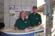 Volunteers Pete and Lucy
