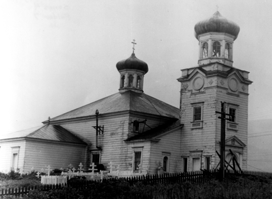 large church with two onion dome towers