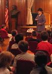 Eleanor Roosevelt gives a presentation