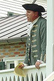Ranger Scott Hill reading the Declaration of Independence as Thomas Stone