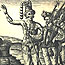 Engraving of the meeting between a Timucuan chief and French explorer.