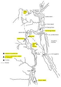 Thumbnail map of Zephaniah Kingsley's properties