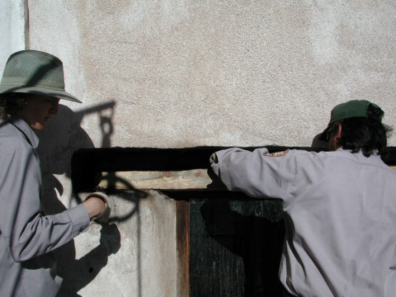 Work on the exterior of the window