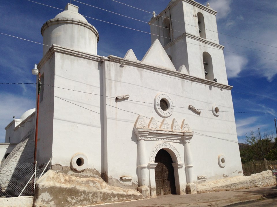 white washed church in sonora