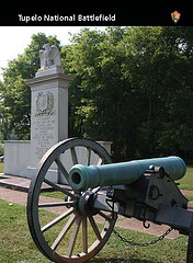 a cannon and monument on the front of a trading card