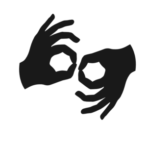 Black and white image of two hands