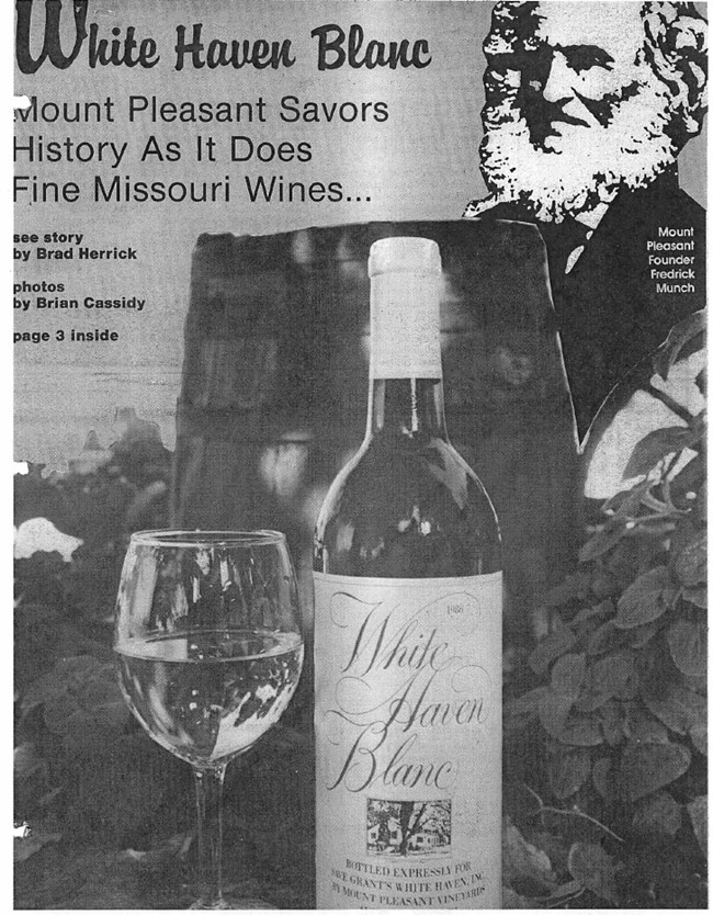 Newspaper advertisement for White Haven Blanc wine