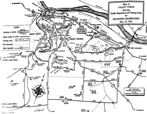 Map of Valley Forge in 1941.