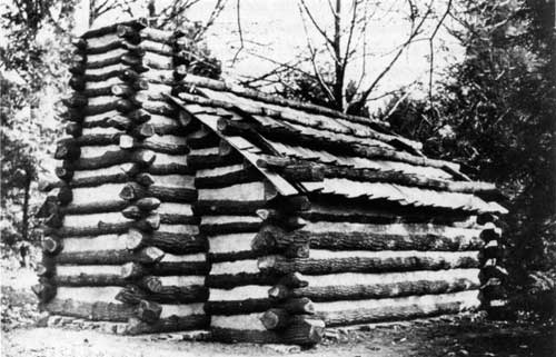 Replica hut designed by George Edwin Brumbaugh for the 
