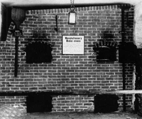 The bake ovens that never were. It was once thought that bread had been baked at the Washington Inn in ovens hidden in the cellar. Though Brumbaugh found no traces of such ovens, replicas were installed anyway in the 1960s.