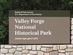 New park entrance signs recently installed at Valley Forge NHP