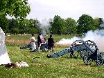 Continental Soldiers firing artillery