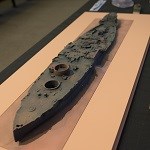 A 3D print of the USS Arizona as it looks today.