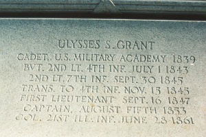 Inscription on base of Grant equestrian statue