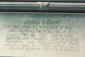 Inscription on base of Grant equestrian statue