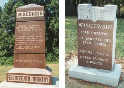 18th Wisconsin Infantry Regimental Marker and Assault, 22 May 1863