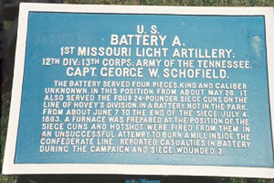 1st Missouri Light Artillery, Battery A Tablet