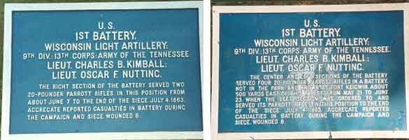 1st Battery Wisconsin Light Artillery Tablets