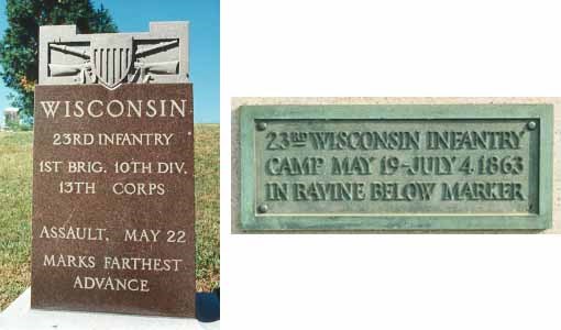 23d Wisconsin Infantry Assault and Camp Markers