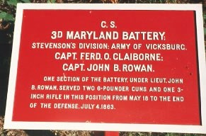 3rd Maryland Artillery Tablet