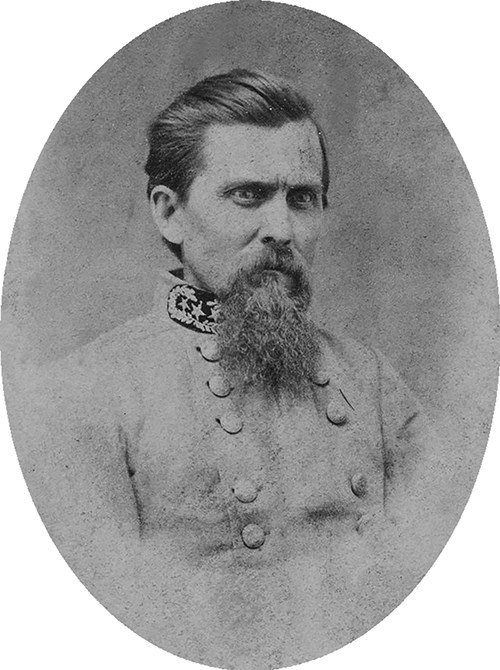 A black and white image of John G Walker in Confederate generals uniform.