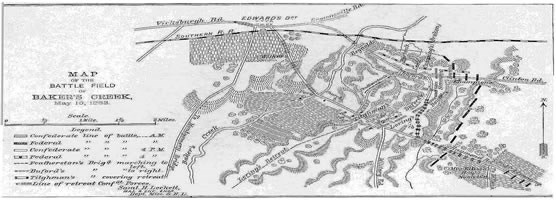 Map of Bakers Creek at Champion Hill