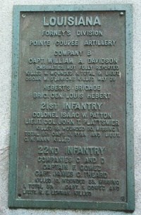 Point Coupee Artillery, Co. B Regimental Monument