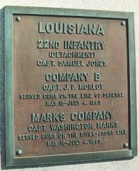 22d Louisiana Infantry, Companies A, B [Detachment] Regimental Monument