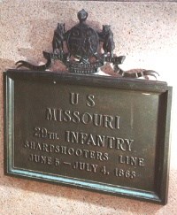29th Missouri Infantry Unit Position Marker