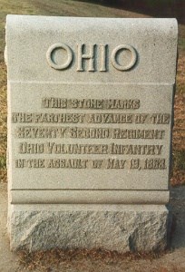 72nd Ohio Infantry 19 May 1863 Assault Marker