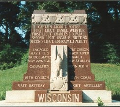 1st Battery Wisconsin Light Artillery Regimental Marker