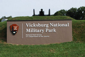 Vicksburg National Military Park Entrance Sign