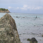 Looking south from Salt Pond bay toward the Monument.