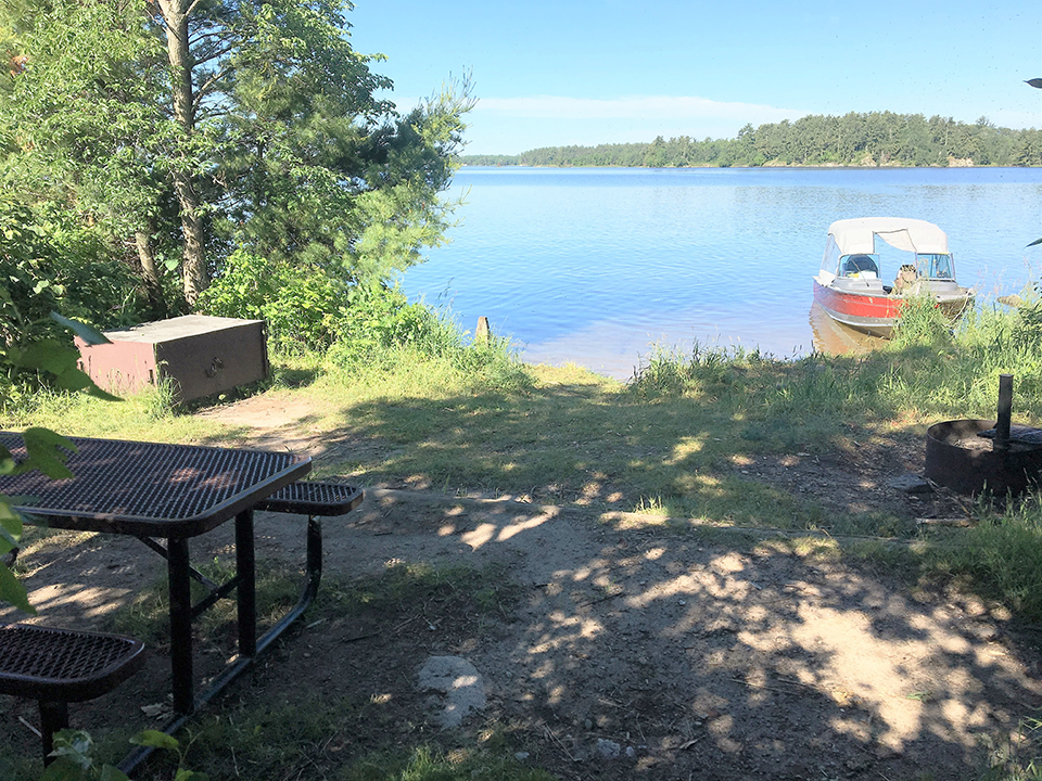 Boat at Camp Boat at a campsite.