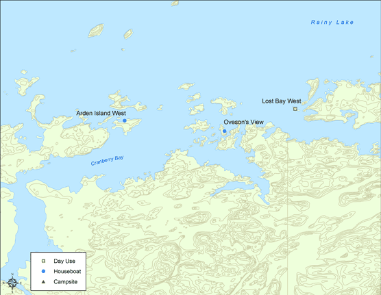 Cranberry Bay sites - Click the map to view a larger version