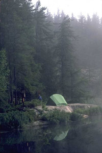 Visitors enjoy tent camping in Voyageurs National Park