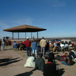Overlook with commnunity gathering.
