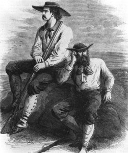 Lithograph of Edward Wynkoop and interpreter. From Harper's Weekly, 1868.