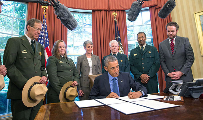 President Obama signs the proclamation creating Waco Mammoth National Monument.