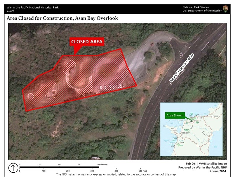 Closure Map for Asan Bay Overlook Renovations