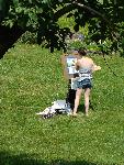 Artist Painting in the Farm Landscape