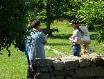 Professional Artist Sally Frank with Visitors