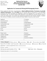 Application for Commercial Filming/Still Photography Permit
