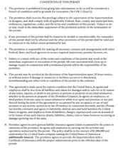 Conditions of All Permits
