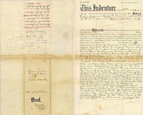 Antique Handwritten legal document on cream colored paper