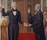 Andrew Jackson was the first president to take the oath on the East Front of the Capitol. (Library of Congress Prints and Photographs)