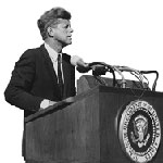 President John F. Kennedy at Whisketyown, 1963.