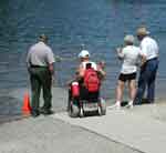 Accessible swim ramp at Brandy Creek beach.